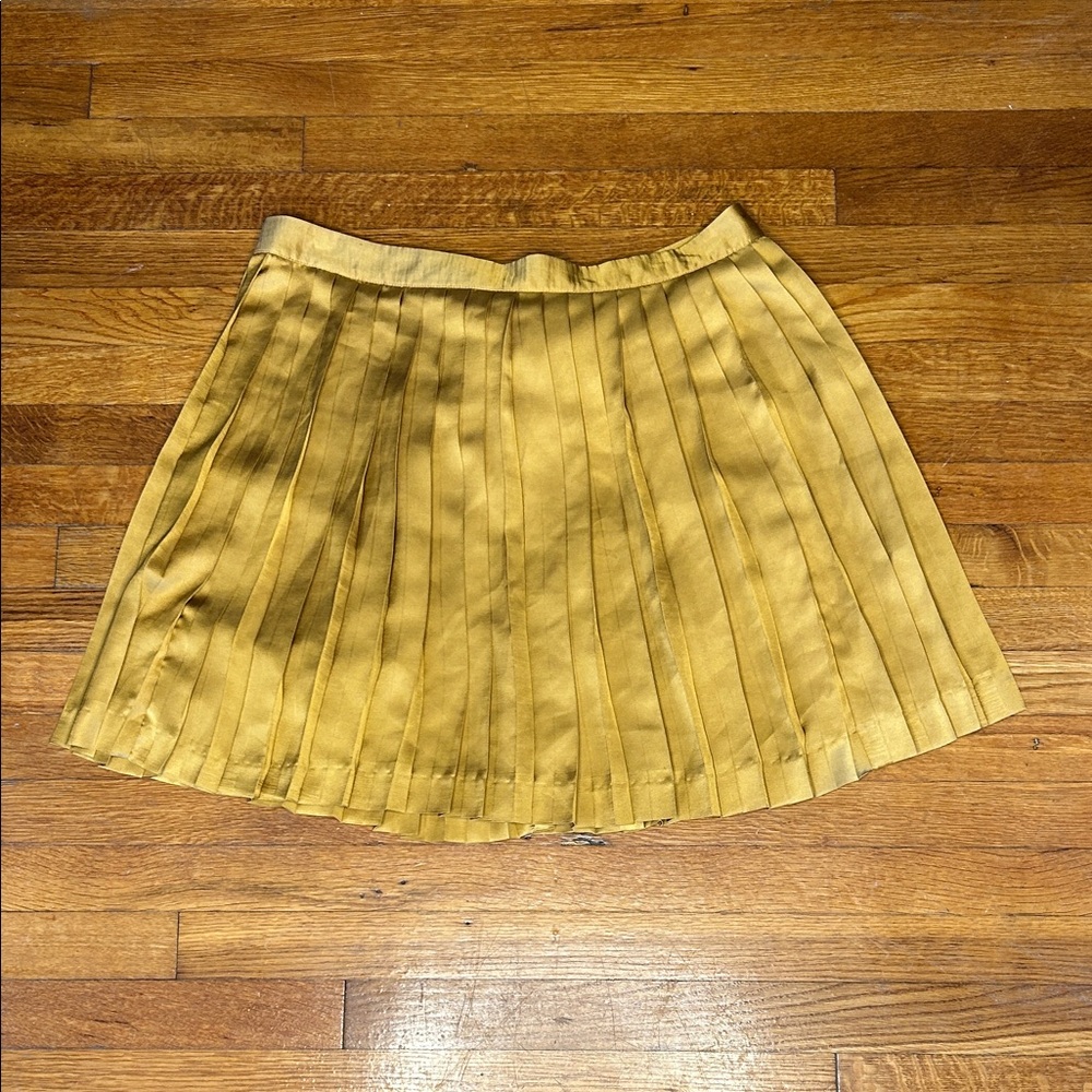 Gap Gold Pleated Mini Skirt